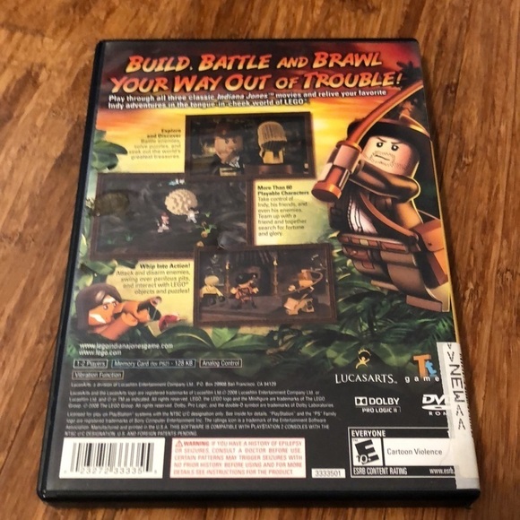 Sony PlayStation 2 Lego Indiana Jones: The Original Adventure game disc, booklet - Picture 3 of 11
